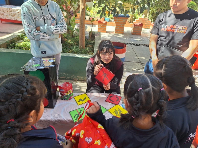 Community road-safety education activity with children
